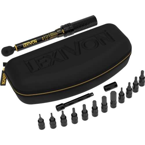 Lexivon Drehmomentschlüssel Set Fahrrad & Motorrad, 1/4 Zoll, inklusive 15 teiliges torque wrench Set