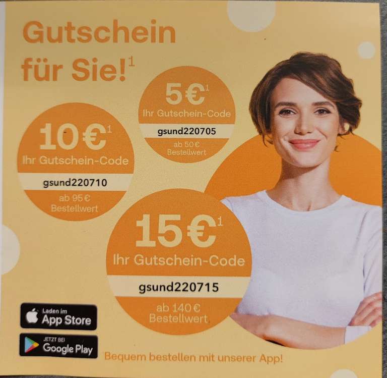 Shop-Apotheke Gutscheine (5€ ab 50€ / 10€ ab 95€ / 15€ ab 140€)