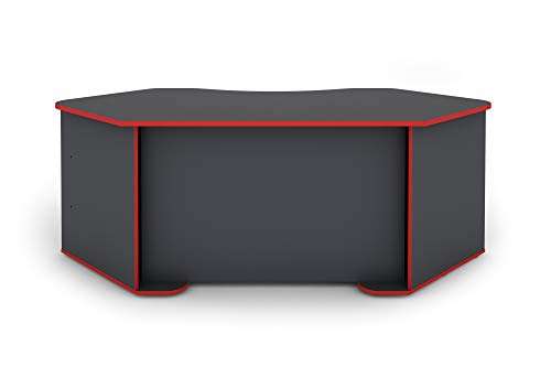 Homexperts Schreibtisch "Tron", schwarz/rot