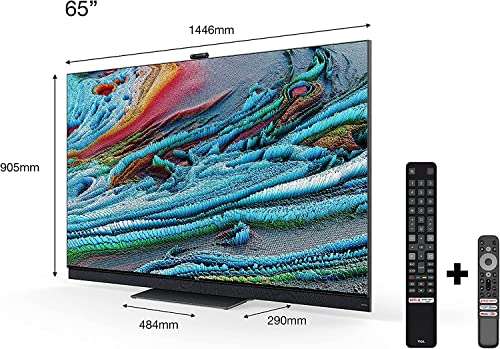 TCL 65X925 Mini LED 65 Zoll 8K QLED Smart TV mit HDR Premium, Dolby Vision IQ & Dolby Atmos, Onkyo Audio System, 100Hz Motion Clarity,