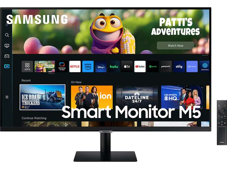 SAMSUNG Smart Monitor M5 mit Fernbedienung, FHD, 27 Zoll, 60Hz, 4ms, 250cd, HDR10, VA-Panel