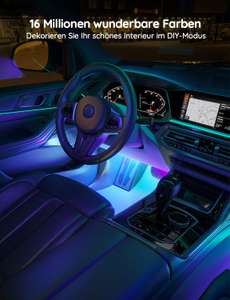Govee RGBIC Auto LED Streifen, App steuerbare Innenbeleuchtung, 2-Linien-Design, Musik-Modus