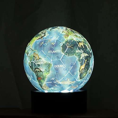 Ravensburger 3D Puzzle / LED Nachttischlampe "Erde bei Nacht" mit Klatsch-Mechanismus