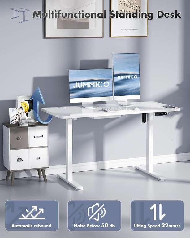 Jummico höhenverstellbarer Schreibtisch 100x60cm oder 120x60cm