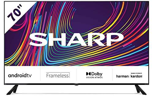 SHARP 70DN6E 70" 4K LED Android Smart TV mit Harman Kardon, Dolby Atmos