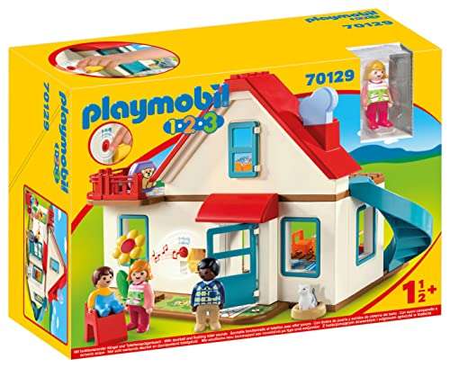 Playmobil 1.2.3 70129 Einfamilienhaus, Mit funktionsfähiger Klingel und Soundeffekt