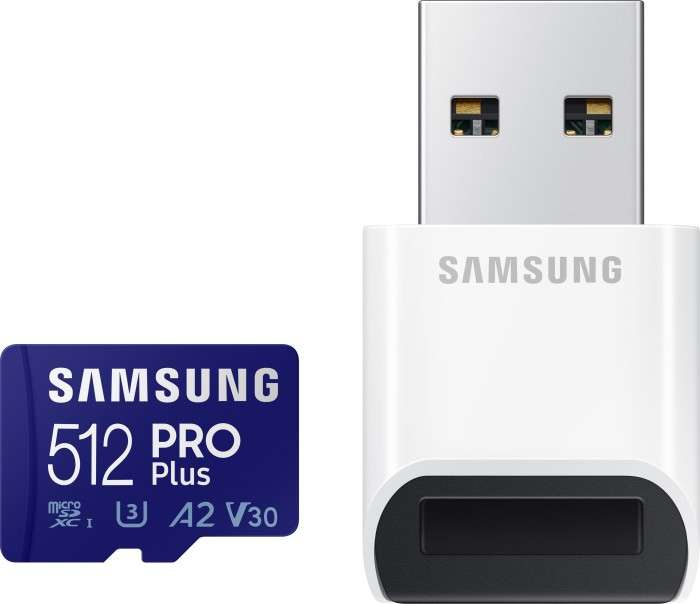 Samsung PRO Plus 512GB microSDXC UHS-I U3 160MB/s Speicherkarte inkl. USB-Kartenleser
