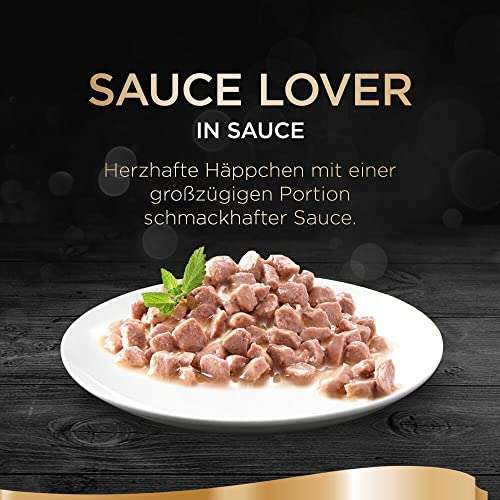 Sheba Sauce Lover Feine Vielfalt mit Lachs (MSC), Thunfisch (MSC), Huhn und Ente - 32 x 85g Katzenfutter im Spar-Abo