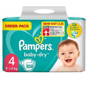 Pampers "Baby Dry" Windeln (Größe 4, 9-14kg, 108 Stück)