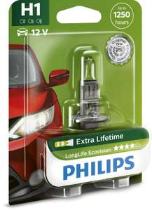 2x Philips 12258LLECOB1 LongLife EcoVision H1 Scheinwerferlampe