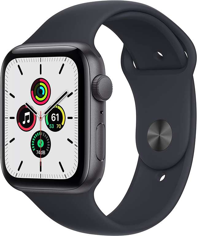 Warehouse Deal (Zustand: sehr gut od. wie neu): Apple Watch SE (GPS) (Gen1) 44mm space grau mit Sportarmband Mitternacht