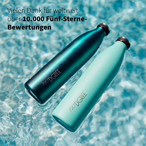 720°DGREE Edelstahl Trinkflasche 1L, BPA-Frei, grün/beige/rosa