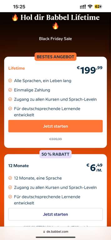 Babbel Lifetime Offer - 14 Sprachen - 199€