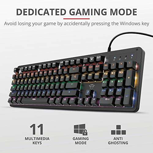 Trust Gaming GXT 863 Mazz Mechanical Keyboard, Gaote Outemu RED, USB, DE
