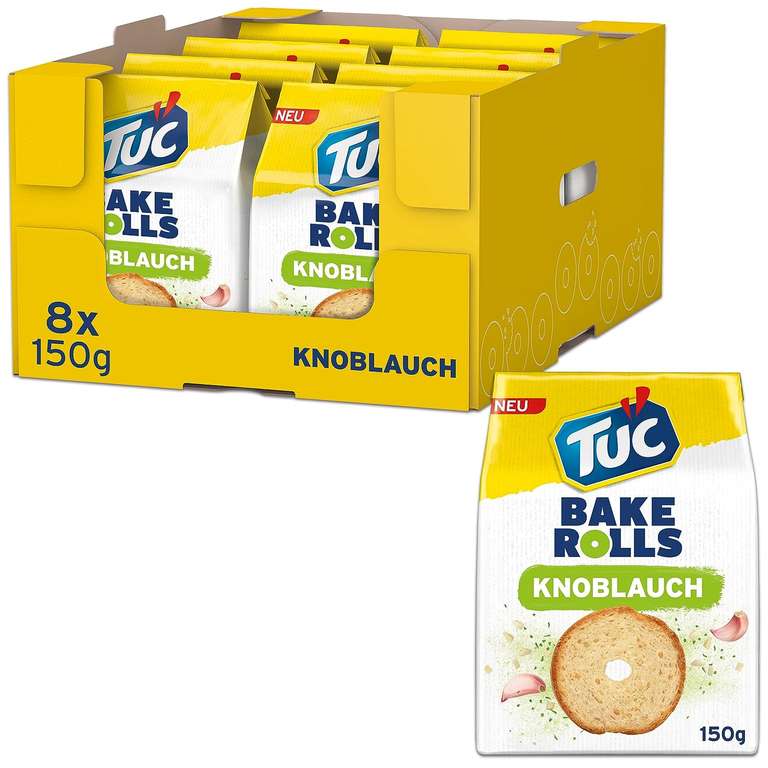 8x 150g TUC Bake Rolls "Knoblauch" oder "Tomate & Olive"