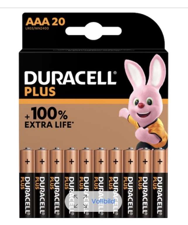 Duracell Plus Power Micro AAA Batterien, 20er-Pack