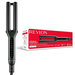 Revlon Haarglätter Double Straight (Design mit zwei Platten, Kupfer-Keramik-Technologie, LED-Display, 10 Temperatureinstellungen bis 235 °C)