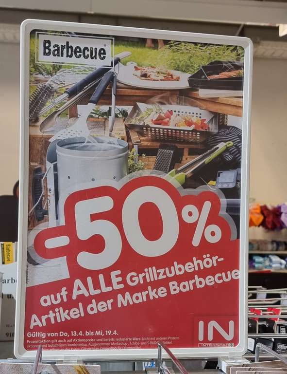 INTERSPAR -50% auf alle Grill Zubehörartikel der Marke BARBECUE