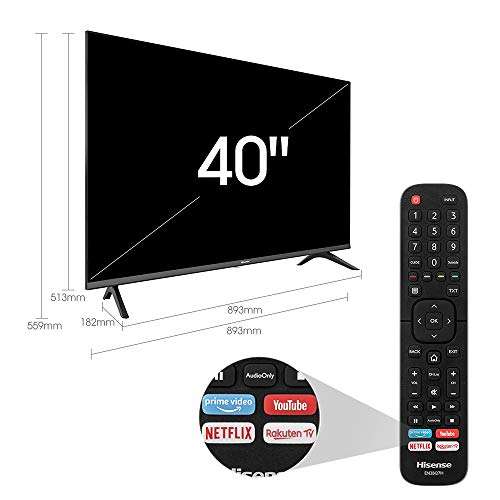 Hisense 40AE5500F 40", Full HD, Triple Tuner DVB-C/ S/ S2/ T/ T2, Smart-TV