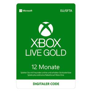 Xbox Live Gold Mitgliedschaft, 12 Monate