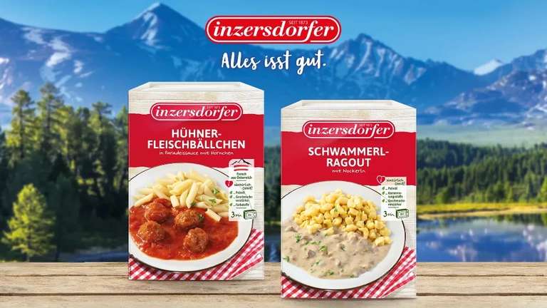 Inzersdorfer Fertiggerichte (Schwammerlragout oder Hühnerfleischbällchen) - 25 % Pickerl und marktguru