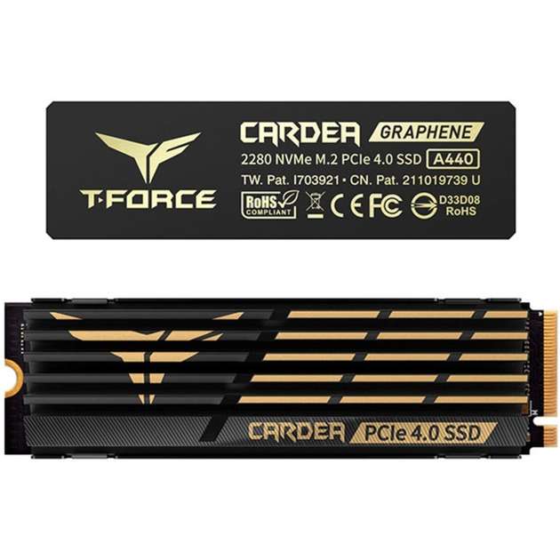 Team Group CARDEA A440 2 TB, SSD (schwarz/gold, PCIe 4.0 x4, NVMe 1.4, M.2 2280)