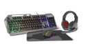 Speedlink LUNERA 4in1 Illuminated Gaming Set – vierteiliges Gaming Tastatur und Maus Set mit Kabel, mit Gaming Headset und Gaming Mauspad