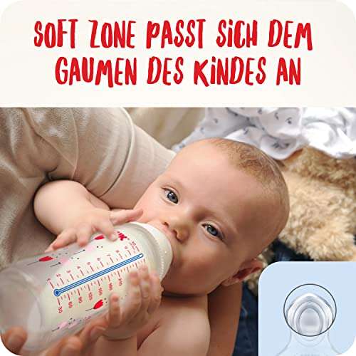 NUK First Choice+ Babyflasche im Set | 0–6 Monate | Temperature Control Anzeige | 300 ml | 3 Stück