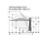 Schneider Rhodos Twist 300x300cm Sonnenschirm silbergrau