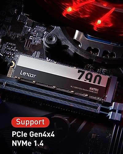 Lexar NM790 4TB Interne SSD, M.2 2280 PCIe Gen4x4 NVMe 1.4 SSD