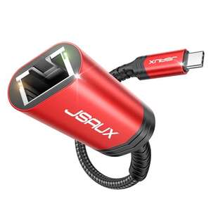 JSAUX USB C Ethernet Adapter (Kompatibel mit MacBook Pro/Air, iPad Pro/Air, Dell XPS 13, Galaxy S23 Ultra, ChromeBook,Surface)