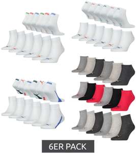 6 Paar PUMA Sneaker- oder Quarter-Socken in versch. Farben für 6€
