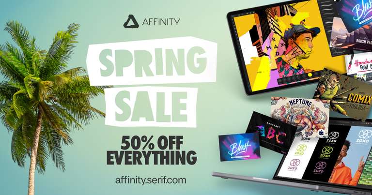 Alle Affinity Produkte (Photo, Designer, Publisher) von Serif um 51% reduziert