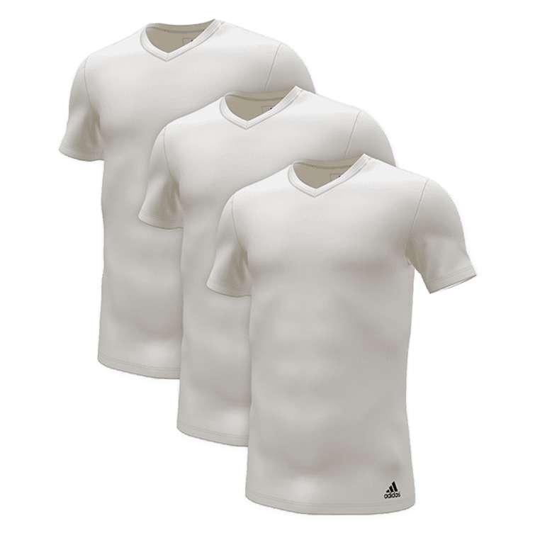 adidas Shirt Crew V-Neck Active Flex Cotton 3er Pack schwarz / Größe S-L