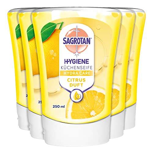 Sagrotan No-Touch Nachfüller Küchenseife Citrus – 5 x 250 ml