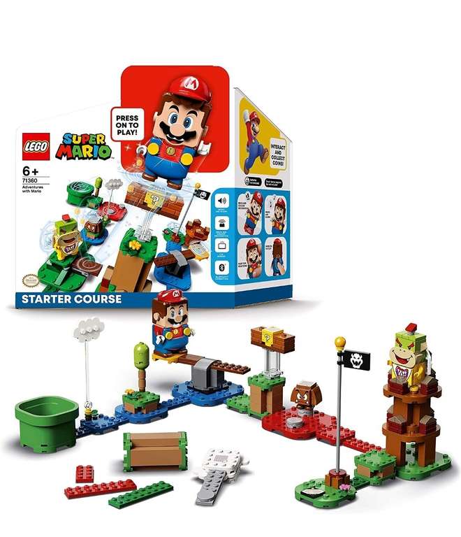 LEGO 71360 Super Mario Abenteuer mit Mario – Starterset, interaktive Figur und Bauspiel