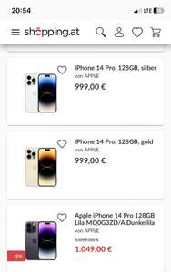 Apple iPhone 14 Pro 128 GB verschiedene Farben