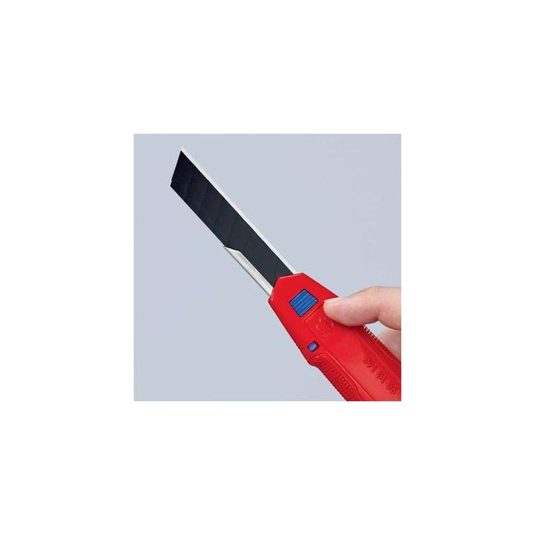 KNIPEX CutiX Universalmesser, mit Stabilisierungsschiene, Klingenverriegelung, 18 mm