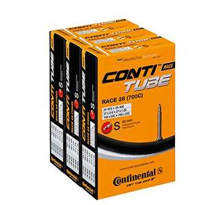 Continental Unisex-Adult Race 28 Bicycle Inner Tube, Schwarz, 700c x 20-25c, 3er pack