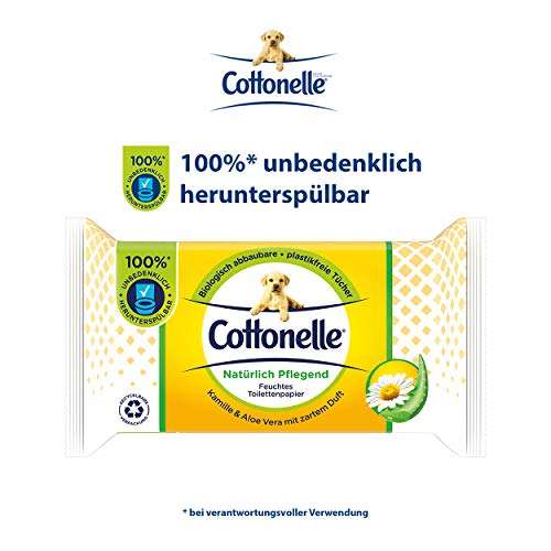 12x Cottonelle / Hakle "Natürlich Pflegend" feuchtes Toilettenpapier - Kamille & Aloe Vera