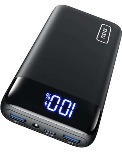 INIU Power Bank, 22,5W Powerbank 20000mAh, 2x USB-A, 1xUSB-C, 350g