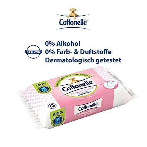 12x Cottonelle Feuchtes Toilettenpapier, Sensitive Pflegend