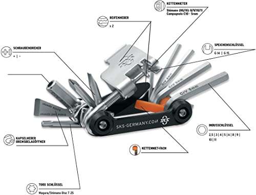 SKS GERMANY TOM Mini-Tool Fahrrad-Multifunktionswerkzeug