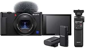 Sony Vlog-Kamera ZV-1 Set mit Sony GP-VPT2BT Bluetooth-Handgriff & Sony ECM-W2BT Bluetooth-Mikrofon