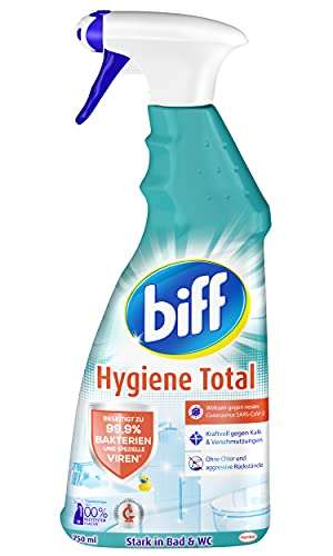 3x Biff Hygiene Total, Badreiniger, 750 ml, entfernt 99,9% der Bakterien und spezielle Vieren*