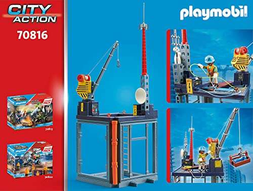 PLAYMOBIL City Action 70816 Starter Pack Baustelle mit Seilwinde