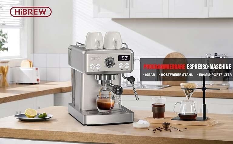 HiBREW H10A Halbautomatische Espressomaschine 19 Bar