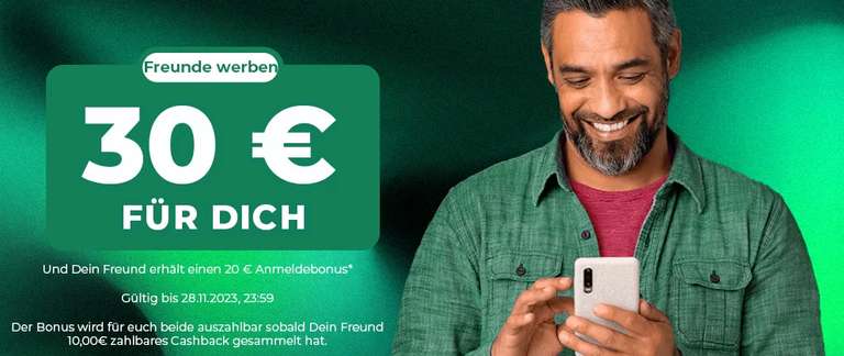Topcashback.de 30€ für das Werben eines Freundes - 20€ für den geworbenen