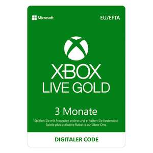 3 Monate Xbox Live Gold
