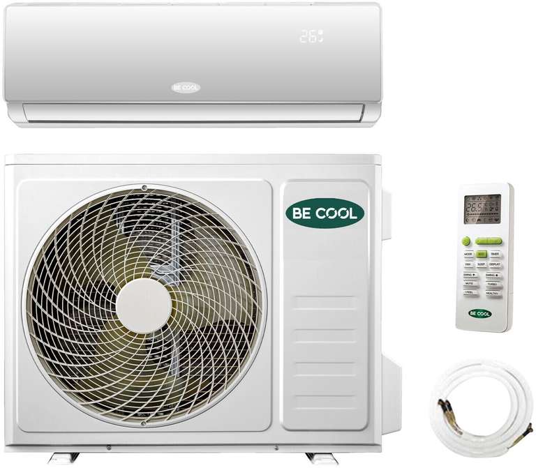 BE COOL BC12SK2101QW Split-Klimaanlage (A++, 105 m³, 12,000 BTU/h, Weiß)